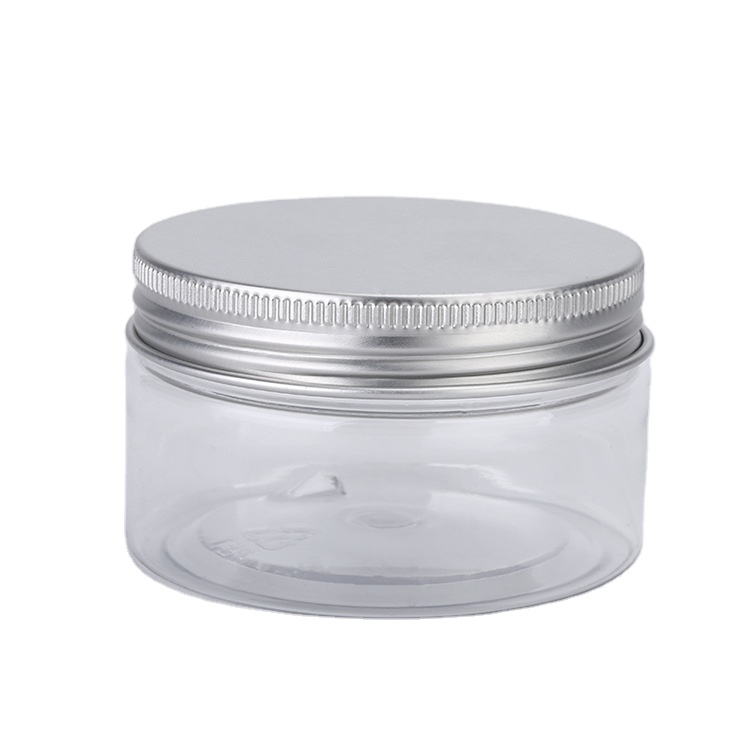 Factory Direct Sale High Quality Cosmetic Plastic PET Cream Jar with Aluminum Lids