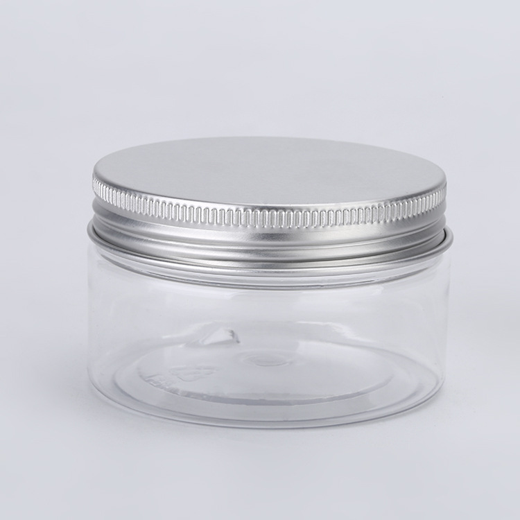 Factory Direct Sale High Quality Cosmetic Plastic PET Cream Jar with Aluminum Lids