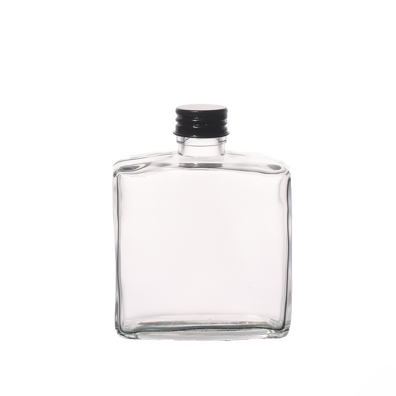 Factory Direct Sale High Quality Glassware Customize Empty Clear Glass Beverage Bottle with Lid 250ml