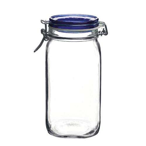 Factory Direct Sale High Quality Round Recycled Airtight  Glass Jars  With Hinged Lids For Kitchen