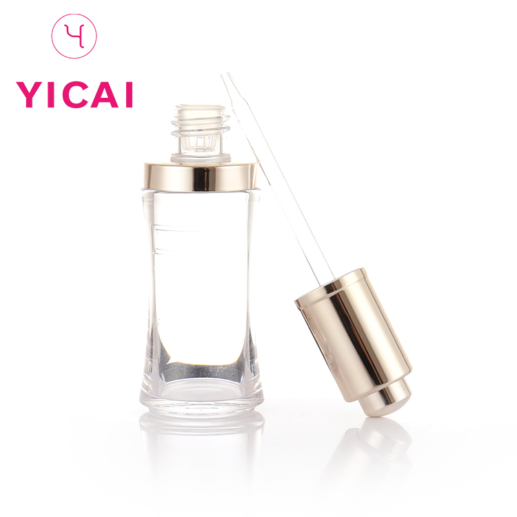 Factory Direct Sale Serum Electroplate 30ml 50ml 60ml Clear Glass Dropper Bottle