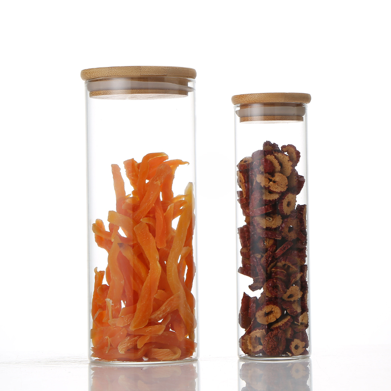 Factory Direct Sale Storage Jar Stackable Storage Jar Borosilicate Glass Storage Sealed Jar With Bamboo Lid