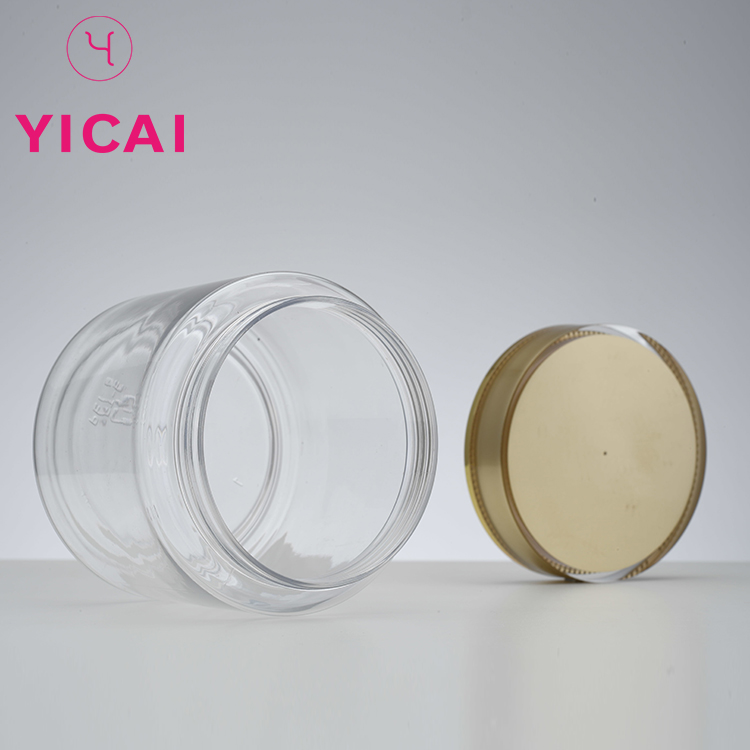 Factory Direct Sales High End Round Plastic Cosmetic Packaging PETG Jar
