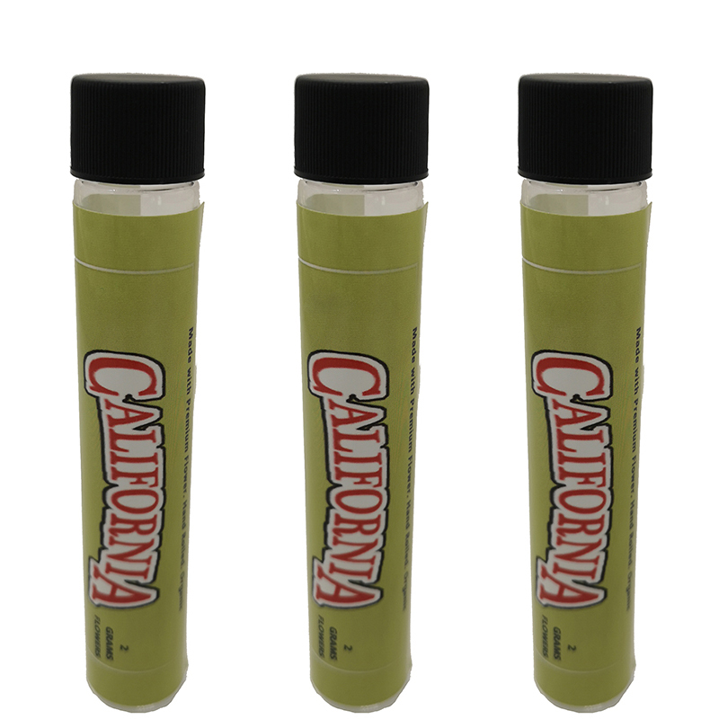 Factory Direct Screw Cap Glass Cigar Tube Flat Bottom Custom Customized Stickers Printed Preroll Glass Tube