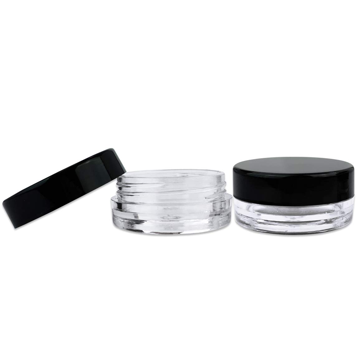 Factory Direct Supply Child Resistant Black Cap Clear Glass Jar Containers
