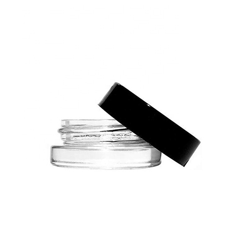 Factory Direct Supply Child Resistant Black Cap Clear Glass Jar Containers