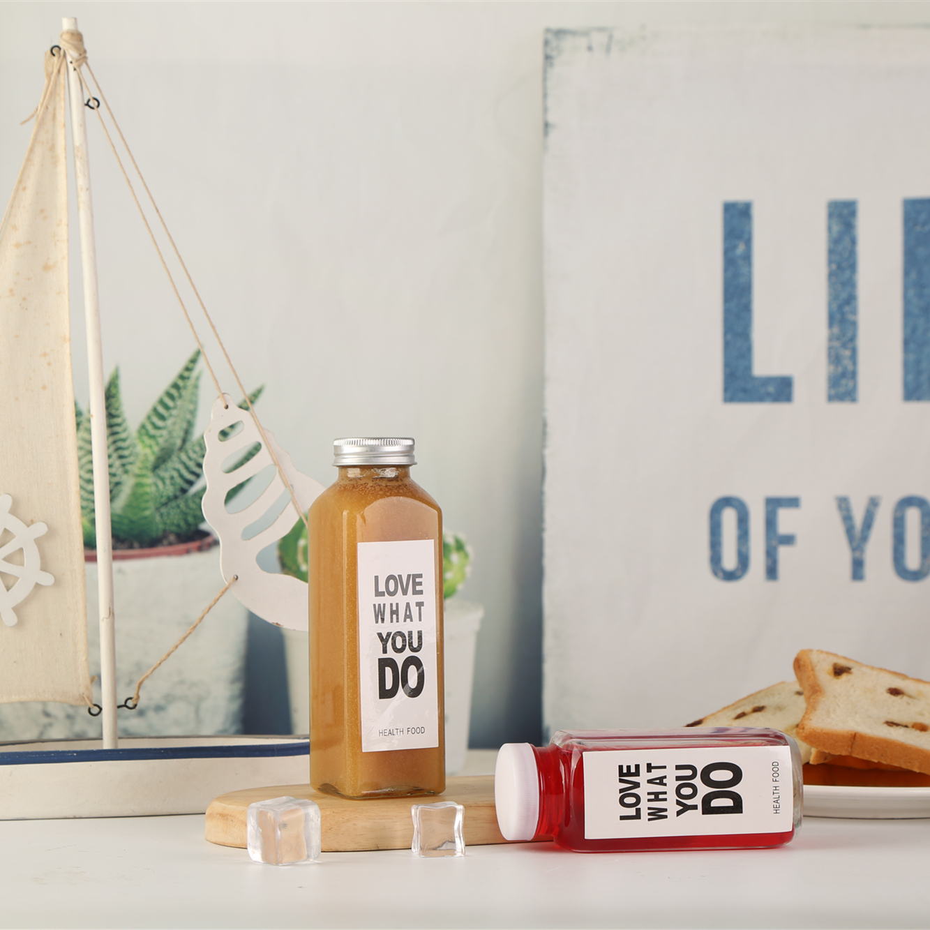 Factory Direct Supply Square 250Ml Smoothie Glass Bottle Packaging Beverage Juice Bottle Glass