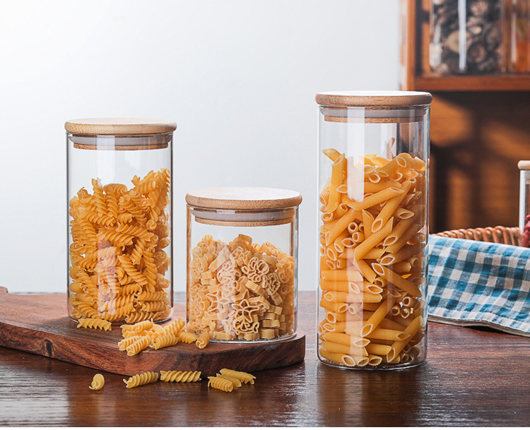 Factory Direct Wholesale Storage Bottles High Borosilicate Glass Jar With Bamboo Lid,Glass Bottle