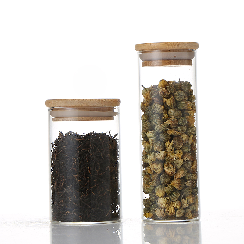 Factory Direct Wholesale Tea Coffee Sugar Glass Container Storage Jar with Bamboo Lid