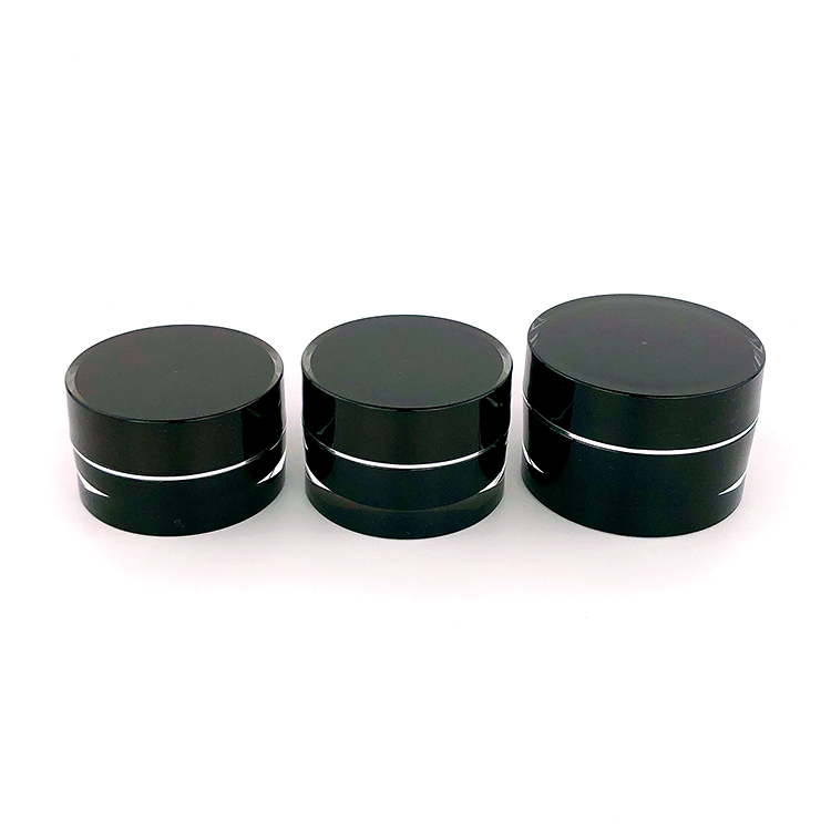 Factory Direct sale round luxury acrylic Packaging Custom empty black matte plastic cream cosmetics jar