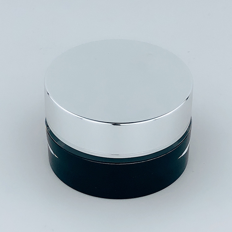 Factory Direct sale round luxury acrylic Packaging Custom empty black matte plastic cream cosmetics jar