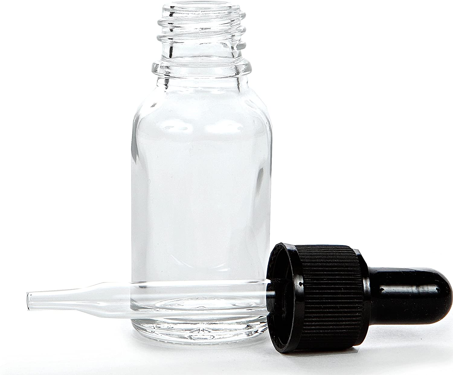 Factory Direction Personal Care Essential Oil Bottle Liquid Clear Frosted black glass bottles with childproof dropper