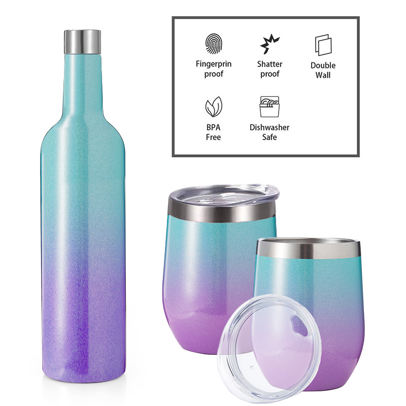 Factory Directly 25oz best seller promotional gift 750ml wine bottle and 12oz wine tumbler cups