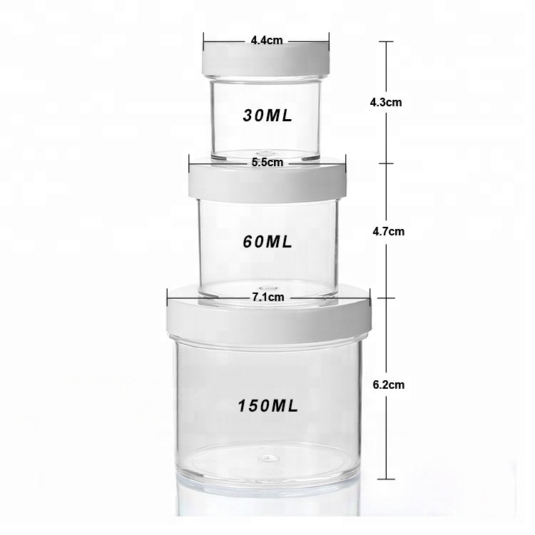 Factory Directly Custom Clear Wide mouth Empty PS Plastic Slime Container