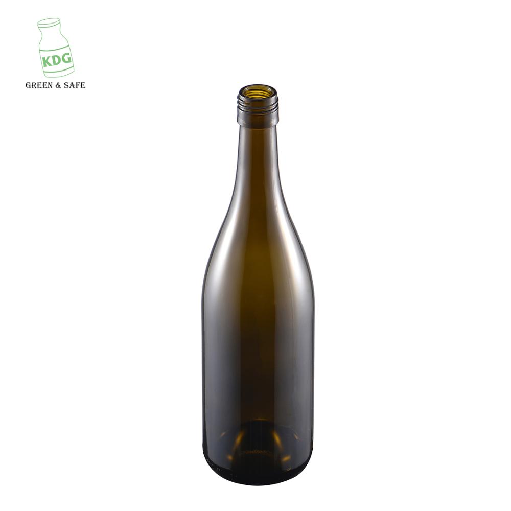 Factory Directly Sale Screw Finish 750ml amber red wine bottle glass for sale