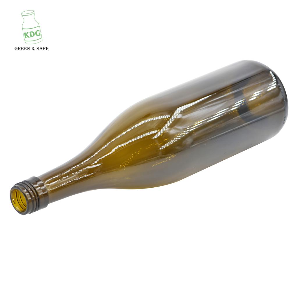 Factory Directly Sale Screw Finish 750ml amber red wine bottle glass for sale