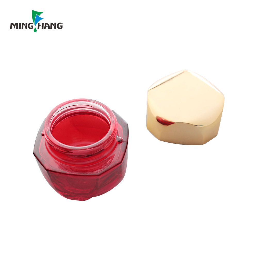 Factory Directly Supply 5g clear glass cream jar with gold metal lid