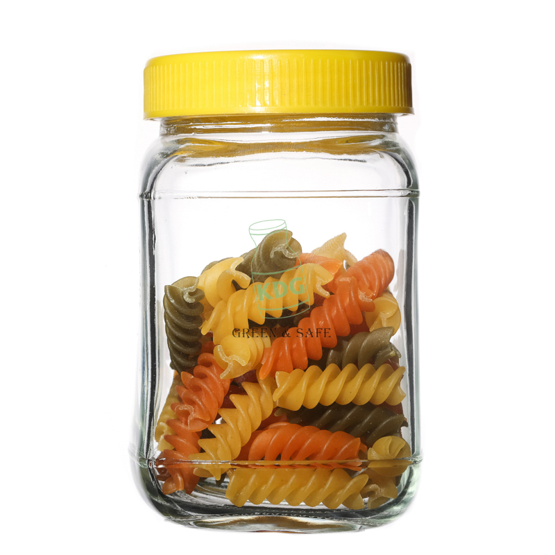 Factory Directly Supply Kitchen Glassware Clear Empty Square Food Glass Jar
