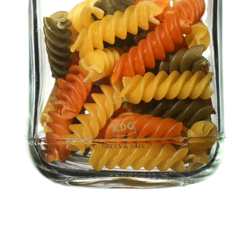 Factory Directly Supply Kitchen Glassware Clear Empty Square Food Glass Jar