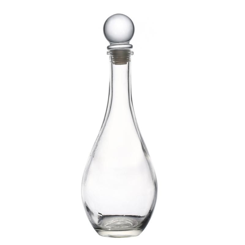 Factory Direst Sale High Quality Flint Round Cork Customize 500ml Glass Liquor Bottle
