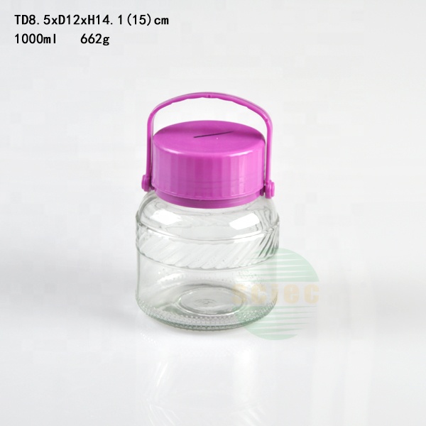 Factory Glass Barrel With Sealing Lid 8 Liter 10 Liter Large Glass Pickles Beverage Jar wholesale