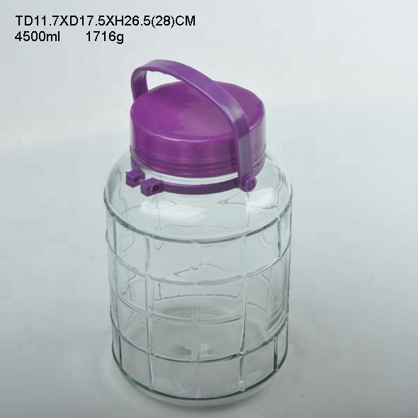 Factory Glass Barrel With Sealing Lid 8 Liter 10 Liter Large Glass Pickles Beverage Jar wholesale