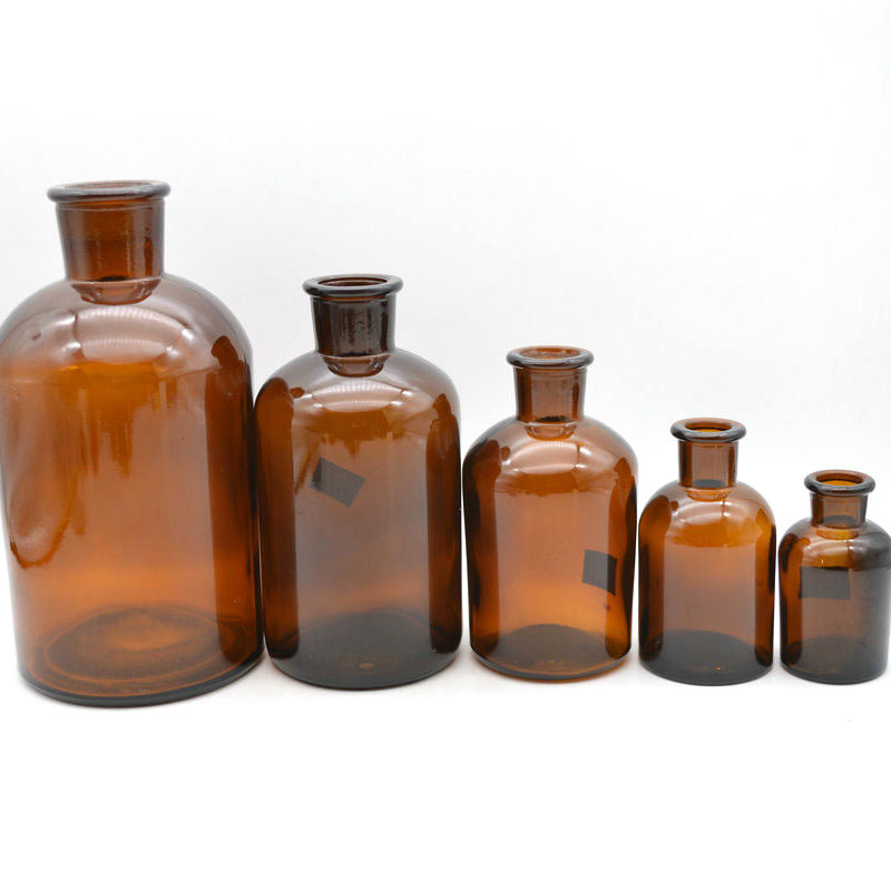 Factory Hot Sale Laboratory amber glass reagent bottle vial For 60ml/125ml/250ml/500ml/1000ml