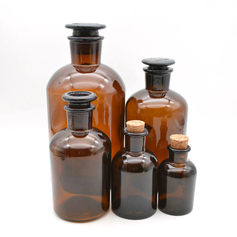 Factory Hot Sale Laboratory amber glass reagent bottle vial For 60ml/125ml/250ml/500ml/1000ml