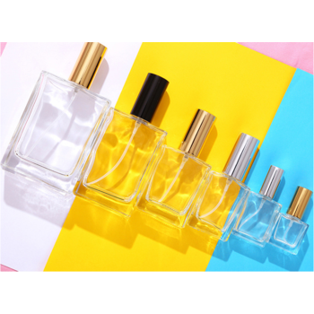 Factory Made In China Cosmetic Packaging 10ml 30ml 50ml 100ml Colored Empty Clear Square Glass Perfume Bottle With Spray