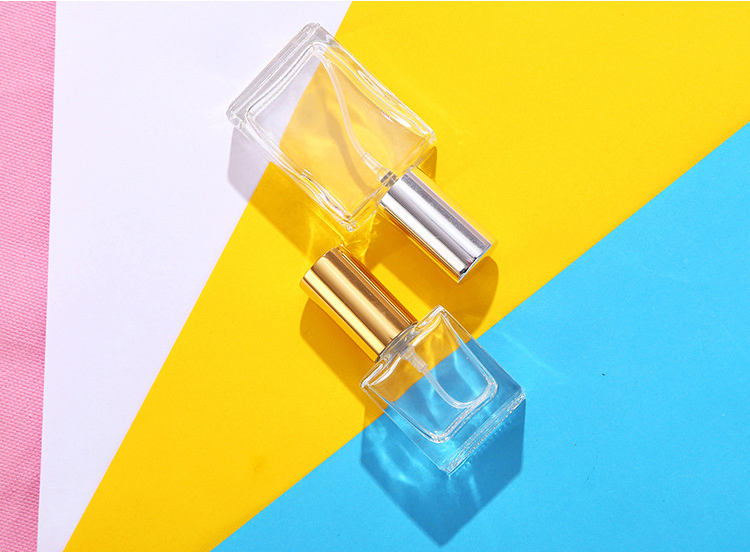Factory Made In China Cosmetic Packaging 10ml 30ml 50ml 100ml Colored Empty Clear Square Glass Perfume Bottle With Spray