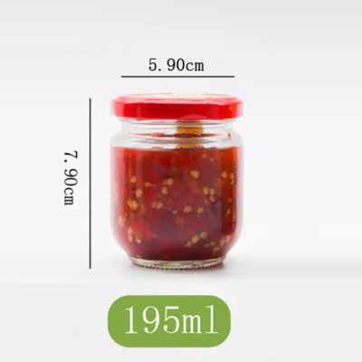 Factory Made Jam Jars Wholesale Glass Pickle Bottle Round Chili Sauce Jar Bottle With Lid