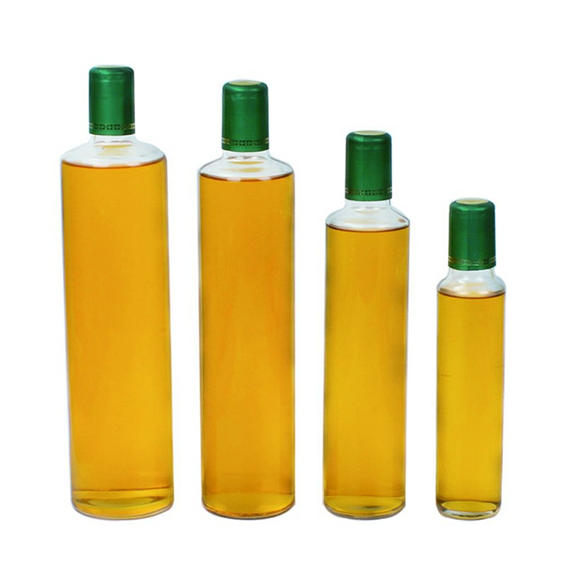 Factory Manufacture 250ml 500ml 750ml 1000ml  Olive Oil Bottles Medium Round Shape Glass Bottle