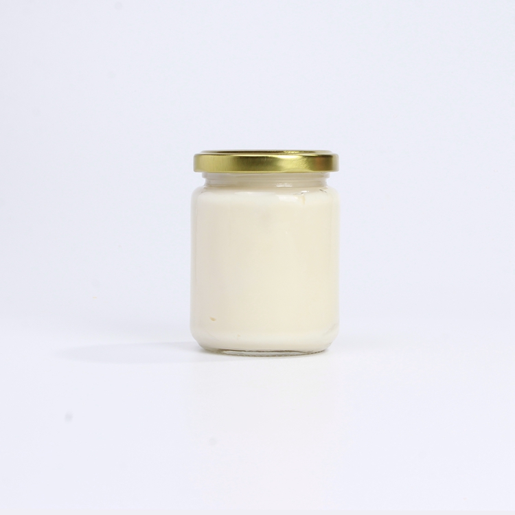 Factory Manufacturer 240ml Clear Peanut Butter Glass  Round Glass Jar  For  Paste/ Curd Sauce