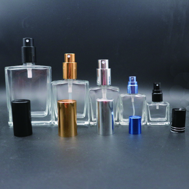 Factory Manufacturer OEM Custom Empty 10ml 15ml 30ml 50ml 100ml Clear Rectangular Portable Square Glass Spray Perfume Bottle