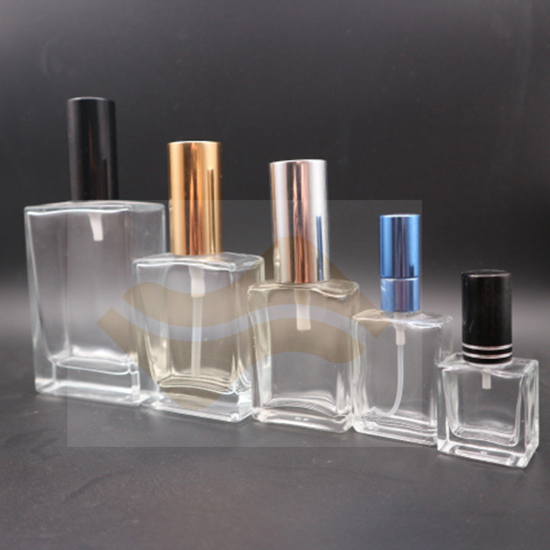 Factory Manufacturer OEM Custom Empty 10ml 15ml 30ml 50ml 100ml Clear Rectangular Portable Square Glass Spray Perfume Bottle