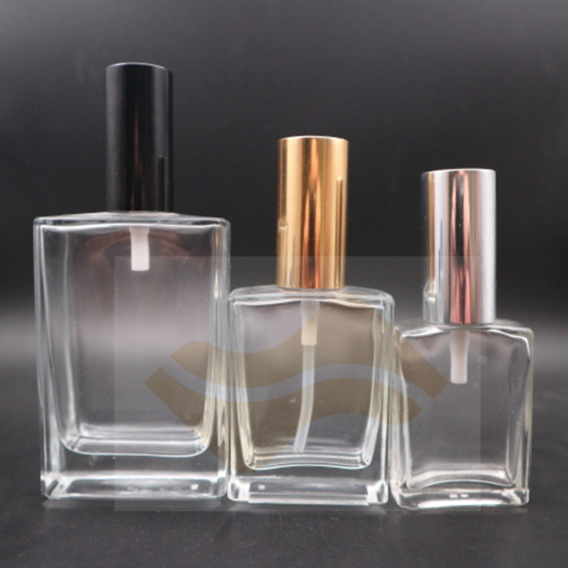 Factory Manufacturer OEM Custom Empty 10ml 15ml 30ml 50ml 100ml Clear Rectangular Portable Square Glass Spray Perfume Bottle