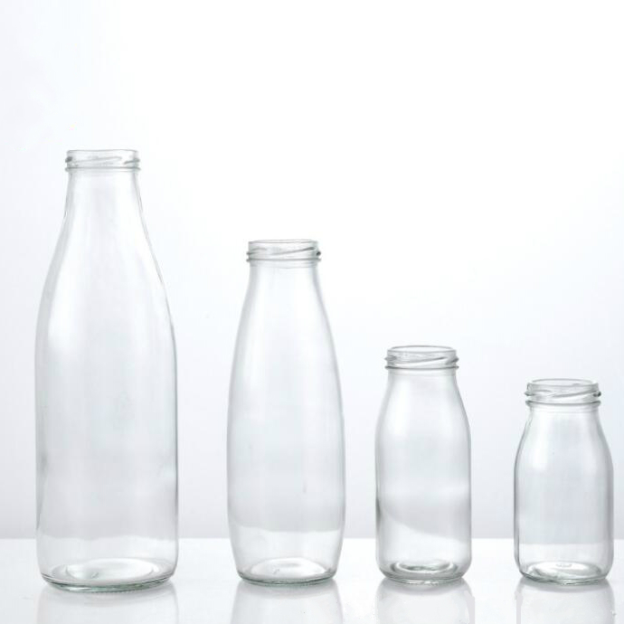 Factory Manufacturing Screw Top 500ml Milk Clear Glass Bottle Package