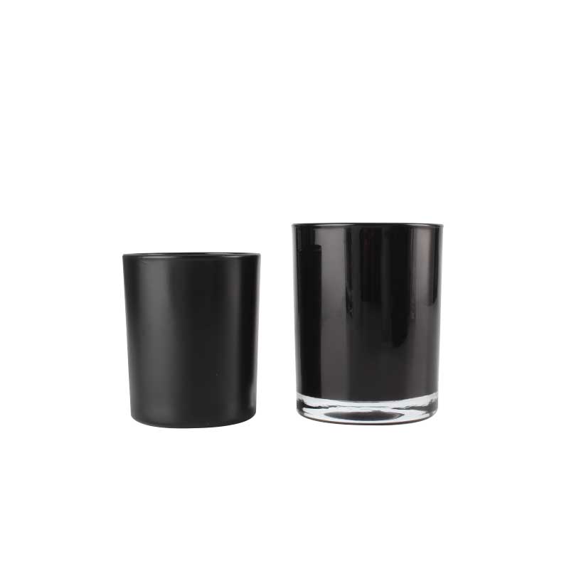 Factory Matte Black Glass Empty Unique Luxury Home Decor Candle Jars Containers With Wooden Lids