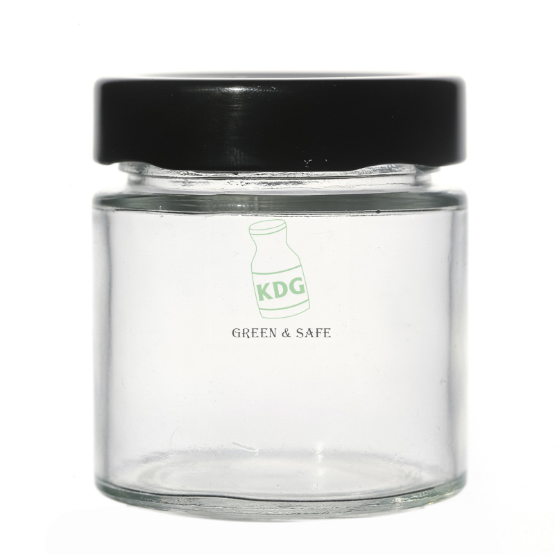 Factory Multiple Capacities EU Food Grade Empty Straight Round Glass Jar with Lids