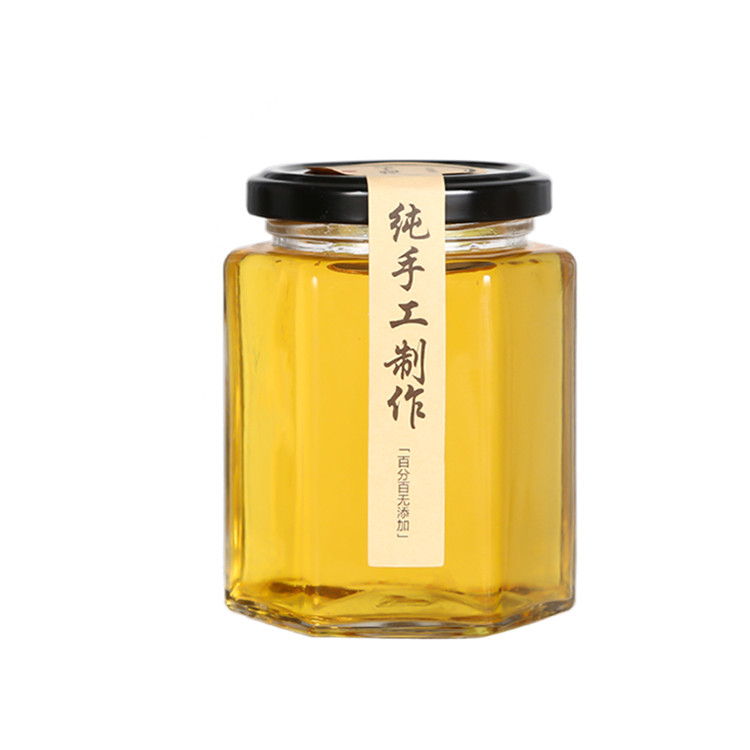 Factory Outlet Clear Hexagonal Jam Honey Glass Jar