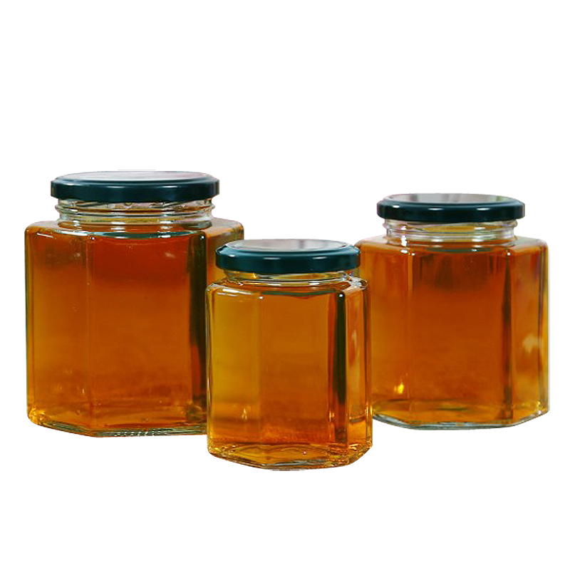 Factory Outlet Clear Hexagonal Jam Honey Glass Jar