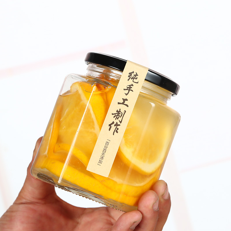 Factory Outlet Clear Hexagonal Jam Honey Glass Jar