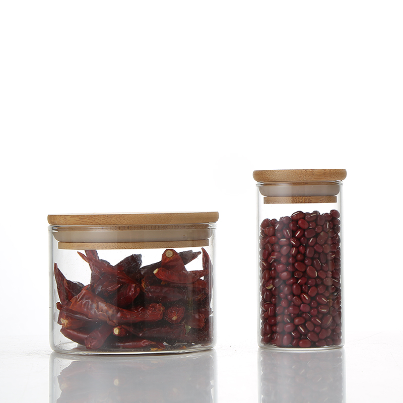 Factory Outlet Empty Jar Borosilicate Glass Test Tube Glass Storage Jar With Wood Lid