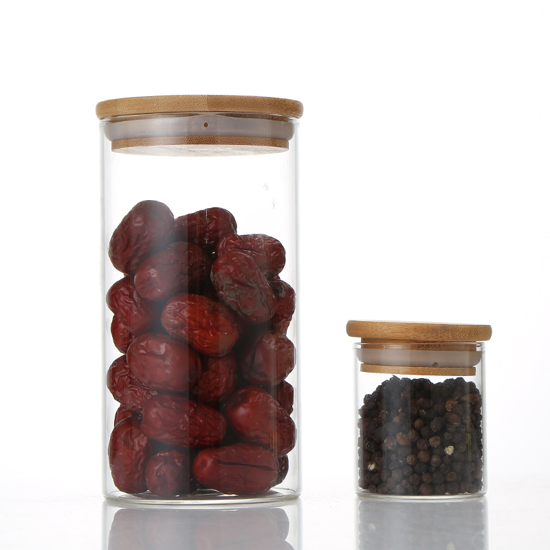 Factory Outlet Empty Jar Borosilicate Glass Test Tube Glass Storage Jar With Wood Lid