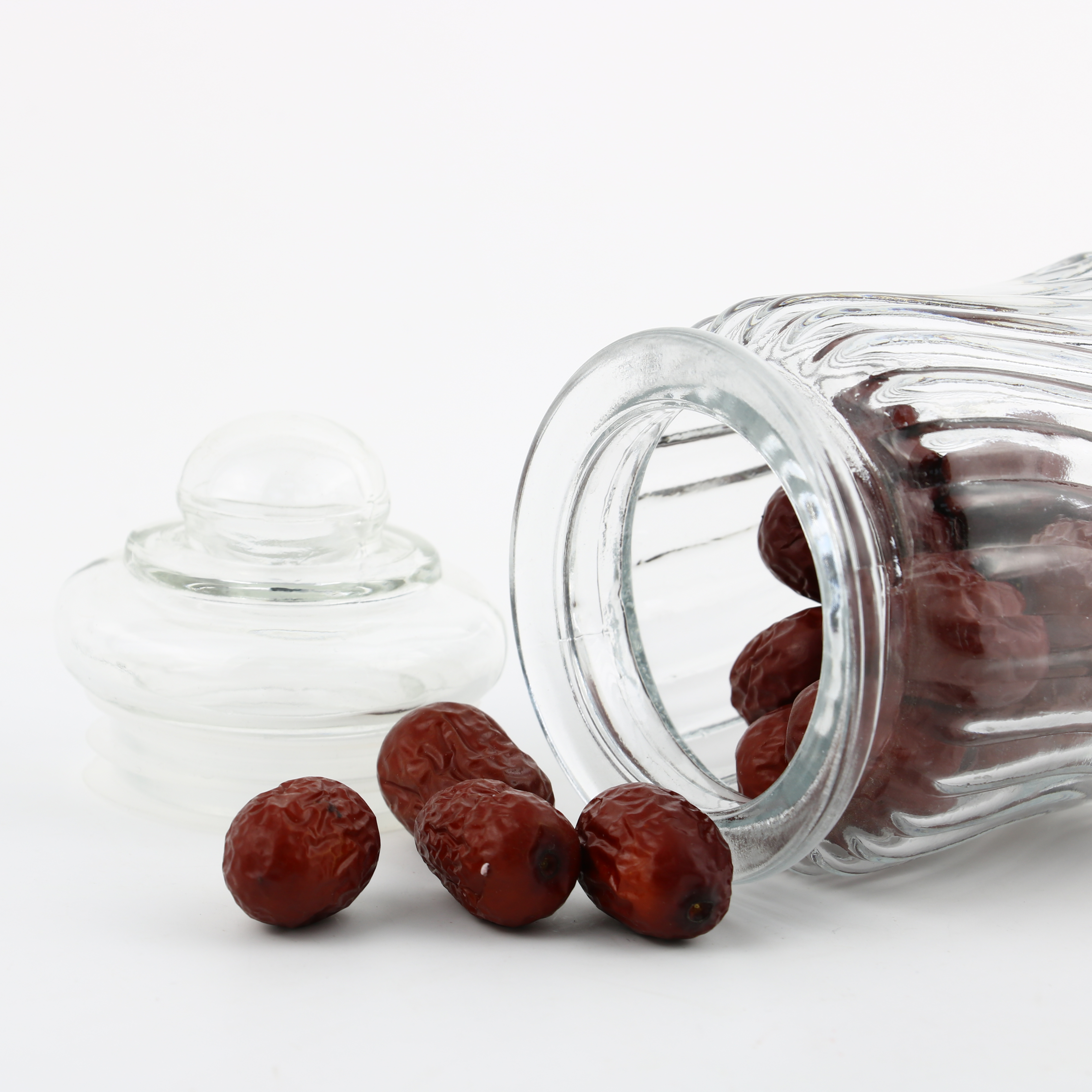 Factory Outlet High Quality Clear Glass jar For Family Food Storage With Lid