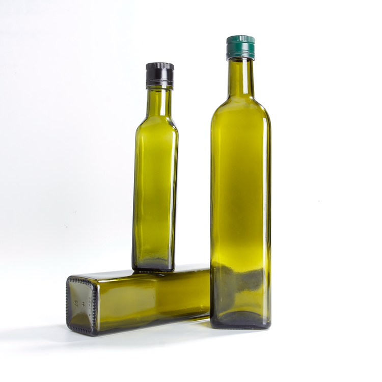 Factory Price 100ml 250ml 375ml 500ml 750ml 1000 ml Green Square oil Olive Oil Glass Bottles
