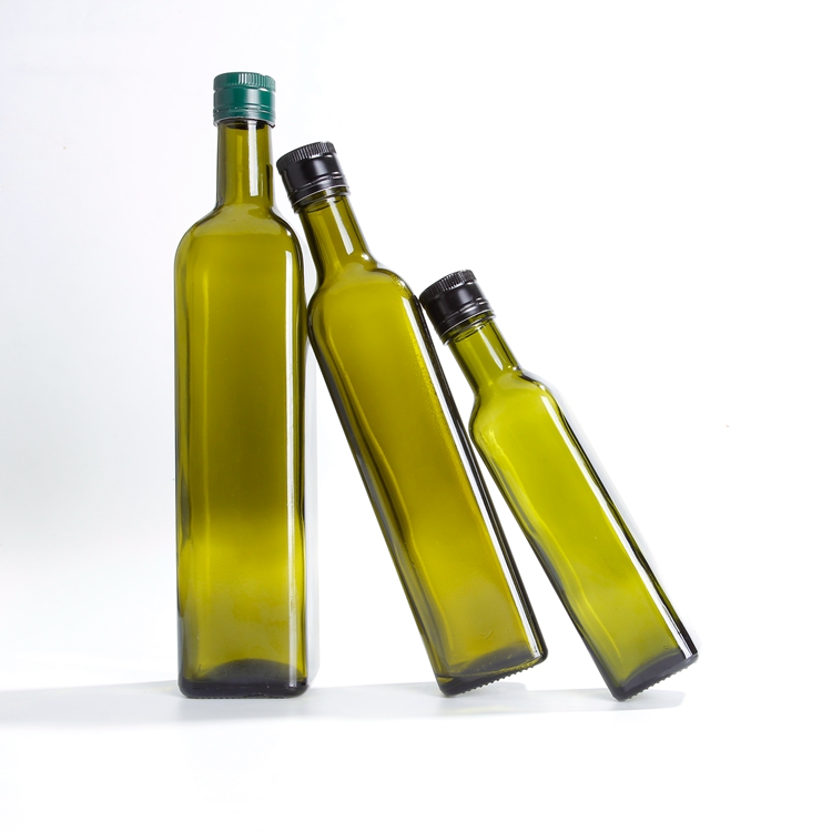 Factory Price 100ml 250ml 375ml 500ml 750ml 1000 ml Green Square oil Olive Oil Glass Bottles