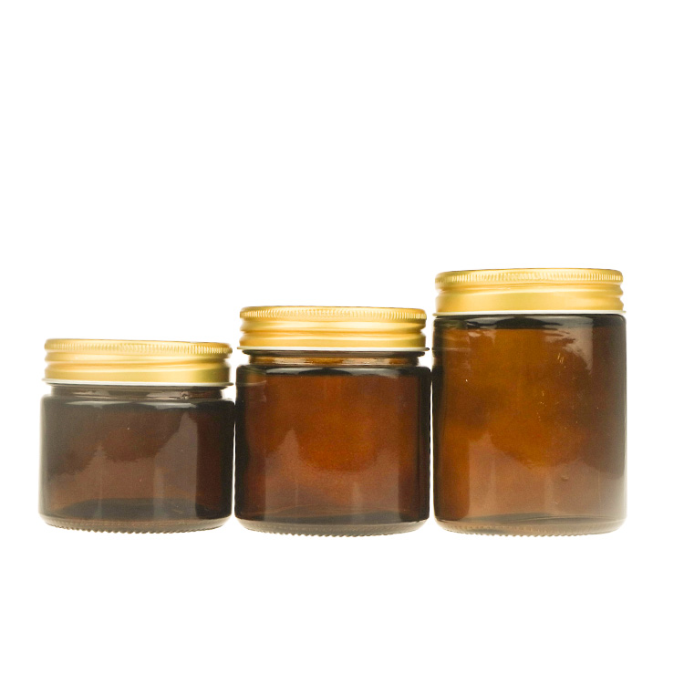 Factory Price 150ml 200ml 250ml Amber Cream Bottle Cosmetic Glass Jar
