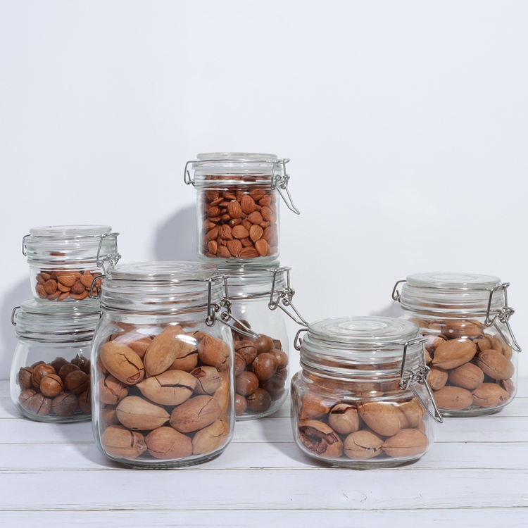 Factory Price 1L 1.5L 2.2L 3.8L Bath Salt Packaging Jars Home Storage Canning Glass Jars With Swing Top