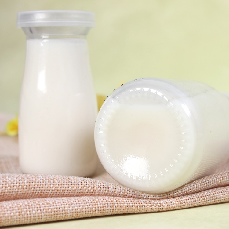 Factory Price 200ml Wide Mouth Clear Glass Pudding Jar with Plastic Lid for Milk Yogurt